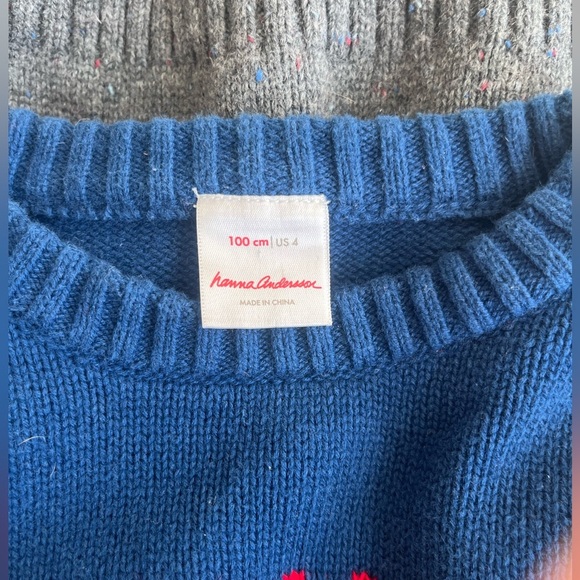 HANNA ANDERSSON fair isle Nordic colorful Sweater unisex boys skiing size 4 - Picture 4 of 5